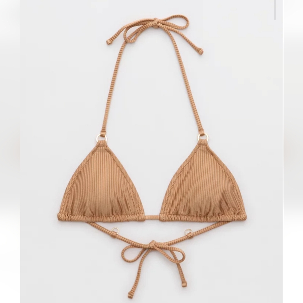 NWT Aerie Shine Rib String Triangle Bikini Top